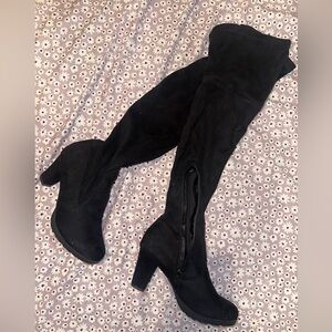 Black knee high boots